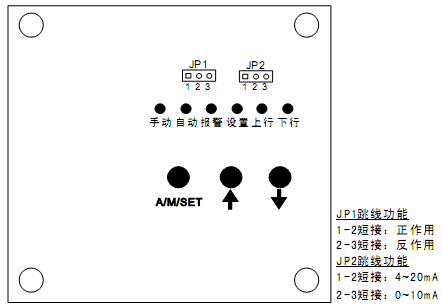 普通调节电动执行器（电动执行机构）控制板操作界面